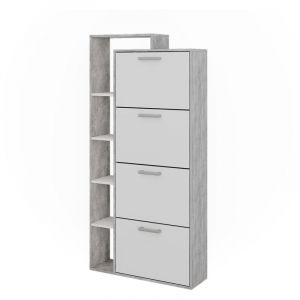 Vicco - Benne à chaussures Orlando, blanc/béton, 80x166.1cm