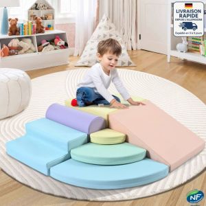Modfu - Blocs de construction géants, toboggan pour enfants, adapté à l'escalade et au ramper, adapté aux enfants d'âge préscolaire et aux bébés, pu,