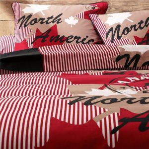 Drap Plat en coton CANADA - rouge