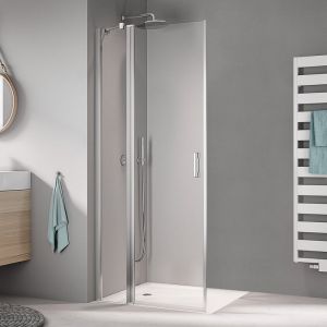 Kermi Liga Porte battante, avec &eacute;l&eacute;ment fixe, pour acc&egrave;s d'angle, LIEPL078181PK, LIEPL