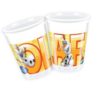 Party Showroom 8 gobelets en plastique Olaf La Reine des Neiges Disney