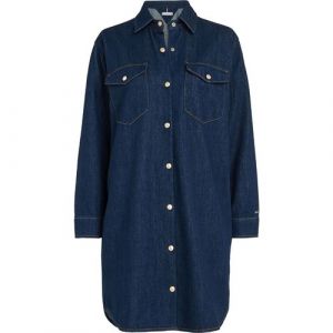Image de Tommy Hilfiger Roche chemise droite courte Denim &agrave; logo Bleu - Couleur Bleu - Taille XL
