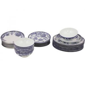 Service de table en Porcelaine bleu/blanc - 24 pièces
