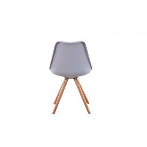 Image de Lots de 2 chaises scandinaves en polypropylene coussin simili pieds bois Gris Atelier Mundo SA 94 Taille 47 5x51 (cm)