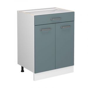 Vicco - Meuble cuisine R-Line, Bleu-gris, 60 cm avec tiroir, sans plan de travail