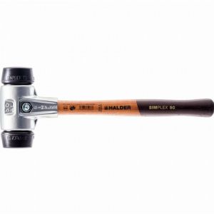 Maillet HALDER SIMPLEX Caoutchouc chargé avec boîtier en aluminium et manche en bois - D=40 mm - 3102.040