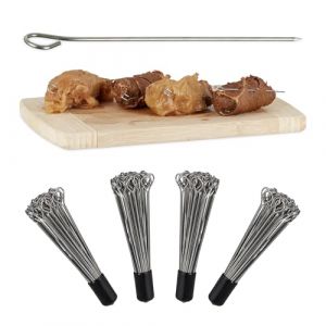 Relaxdays Lot de 200 Aiguilles à Roulade avec œillet - en Acier Inoxydable - 11 cm - Argenté