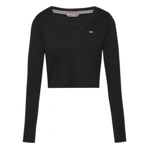 Tommy Hilfiger Pull en maille avec drapeau sur la poitrine Noir - Taille 34