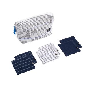 Sauthon Trousse de toilette + 6 carres eponges Baby Sailor BLEU