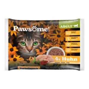 Pets Nature GmbH Pawsome adulte Flowpack Poulet 4x85 g