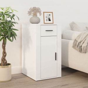 VidaXL Armoire de bureau Blanc brillant 40x49x75 cm Bois d'ingénierie