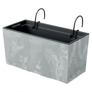 Urbi Case Beton Effet W Pot, Dimensions (mm) 395x185x195, couleur en b&eacute;ton