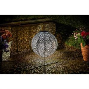 Smart Garden Lanterne solaire Jumbo Damasque en métal ajouré Energie solaire Ambiance