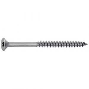 Acton Vis à bois à agglomere tête fraisée six lobes - Filetage partiel - Inox A2 6x110/70 mm - Boîte de 100