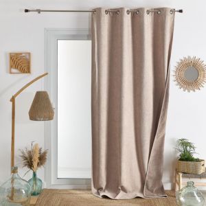 Home maison Rideau thermique et occultant double face aspect doudou Lin 140x260 cm