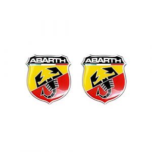 Abarth Autocollant 3D Officiel, 2 &Eacute;cussons Logo, 30 mm
