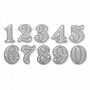 Rayher Pochoirs en acier motifs CHIFFRES, 1 set, 10 chiffres, 0,8-1,9cm, pour toutes presses de poin&ccedil;onnage, arts cr&eacute;atifs, scrapbooking, d&eacute;coration-59236000