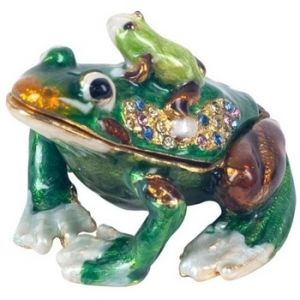 Signes Grimalt Statue By SIGRIS Boîte à grenouilles avec émail Classique 020918 Vert