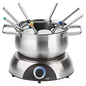 Clatronic Fondue Set FD 3783 Acier Inoxydable 1,2L 1400W pour 8 Personnes