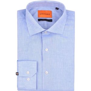 Suitable Chemise Lin Clair Bleu clair Bleu taille 40