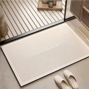 Tapis de Bain &agrave; S&eacute;chage Rapide Absorbant pour Baignoire et Douche en Pierre de diatomite Moderne pour Salle de Bain