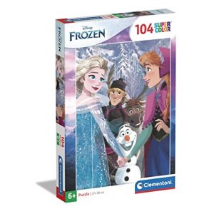 Image de Clementoni Disney Frozen Supercolor Reine des Neiges-104 Pièces, Enfants 6 Ans, Puzzle Dessin Animé-Fabriqué en Italie, 25742