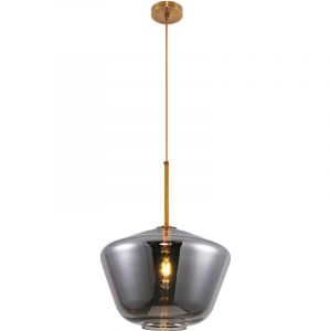 Privatefloor Lampe Suspension Design Dorée En Verre Gris Transparent