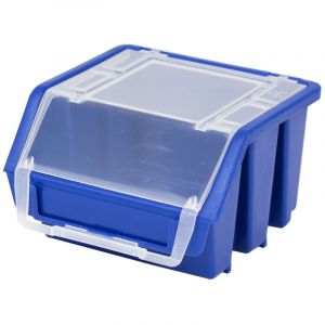 Drakkar Equipement Boîte Empilable Caisse de Pile Boîte à Encastrement Ergobox avec Couvercle Gr. 1 Blaulager