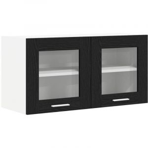 VidaXL Armoire suspendue Ch&ecirc;ne noir et Blanc 80 x 31 x 40 cm