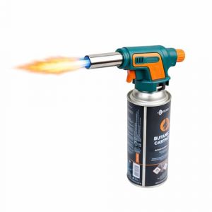 Eurocatch Chalumeau &agrave; Gaz 1300&deg;C - Allumage &Eacute;lectrique - Flamme R&eacute;glable - Cartouche Butane 227g Incluse &ndash; Chalumeau P&acirc;tisserie
