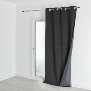 Home maison Rideau isolant et occultant en velours doublé polaire Anthracite 135 x 280 cm