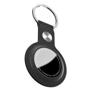 Keybudz Leather Keyring for AirTag (Color: Black)