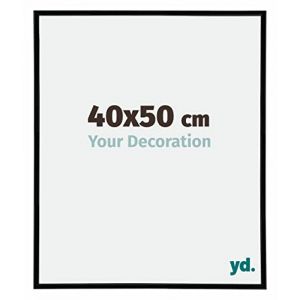 Yd. - Your Decoration - 40x50 cm - Cadres Photos en Plastique Avec Verre Plexiglas - Excellente Qualit&eacute; -Noir Tr&egrave;s Brillant - Cadre Decoration Murale