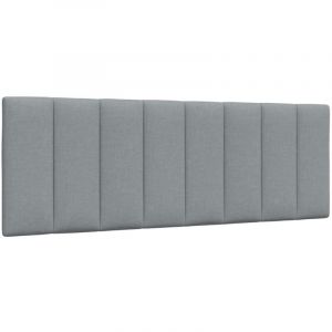 VidaXL Coussin de tête de lit gris clair 140 cm tissu