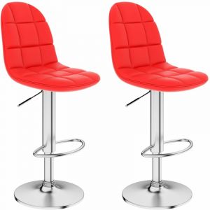 Image de VidaXL Tabourets de bar 2 pcs Rouge Similicuir . Produit Neuf ! Garantie 0 ans !