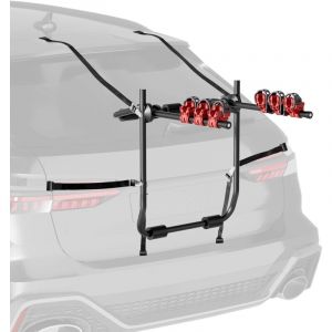 wiltec Porte vélos pour hayon/bicorps – capacité 3 vélos, 45 kg – en Acier Q195, abs, mousse – pour Capot arrière – vélos tout terrain, vtt, vae, vélos