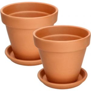 KOTARBAU Lot de 2 pots de fleurs, en terre cuite, diamètre 17 cm, pour l'intérieur et le jardin