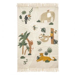 Atmosphera Tapis enfant en coton Jungle - 100 x 150 cm