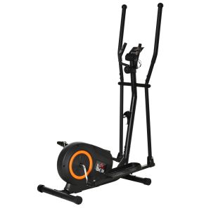 Image de Homcom Vélo elliptique vertical écran LCD multifonction acier ABS orange noir