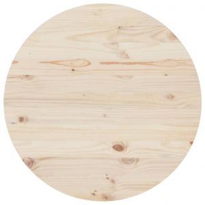 VidaXL Dessus de table Ø80x2,5 cm Bois de pin massif