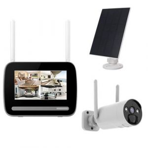 KIT écran 7 enregistreur 4MP ULTRA HD + Caméra rechargeable + Panneau solaire