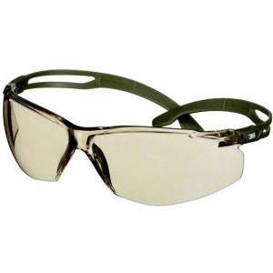 3M SecureFit 500 Lunettes de sécurité, monture vert foncé, revêtement antibuée/antirayure Scotchgard (K&N), optique marron clair, SF528SGAF-DGR-EU