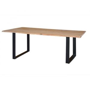 Décoration d'Autrefois Decoration D ’ Autrefois - Table à manger en bois d'acacia et pieds en métal