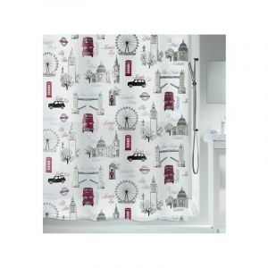 Spirella Riedeau de douche PEVA WESTMINSTER 180x200cm Rouge & Sable - Rouge