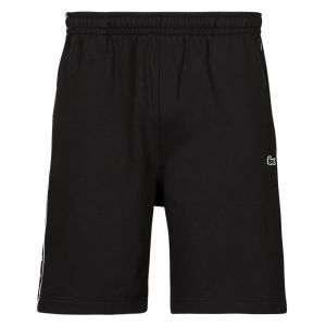 Lacoste Pour homme. Short de jogging en molleton noir ? rayures avec l