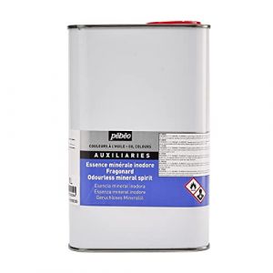 Pebeo Essence Minérale Inodore - Auxiliaire pour Peinture à l'huile - sans Risque d'Irritation ou d'Allergie - Idéale pour Travail en Pièce Fermée - Contenance XX XL, Transparent, 1 l (Lot de 1)