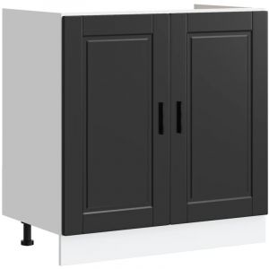 VidaXL Meuble bas pour évier Porto noir 80x46x81,5 cm bois ingénierie