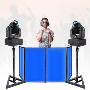 Pack 2 Lyres Spot DMX PARTY-SPOT7 10W - 2 pieds Supports SST02 - Facade 120cm Lycra - DJ Soirée Fête
