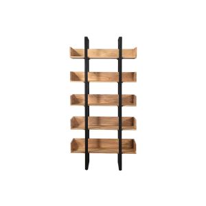 Miliboo Bibliothèque industrielle en acacia massif et métal noir L90 cm TAO