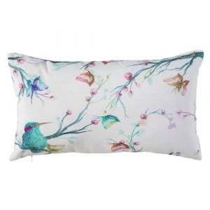 Coussin oiseaux oiseau en polyester et lin BigBuy Home
